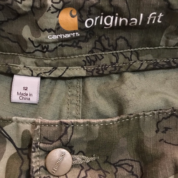 Carhartt El Paso Original Fit Camo Shorts Outdoor Ladies 12 Green Short Pants - Picture 12 of 14